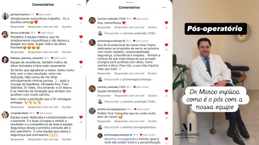 Comentarios das nossas pacientes